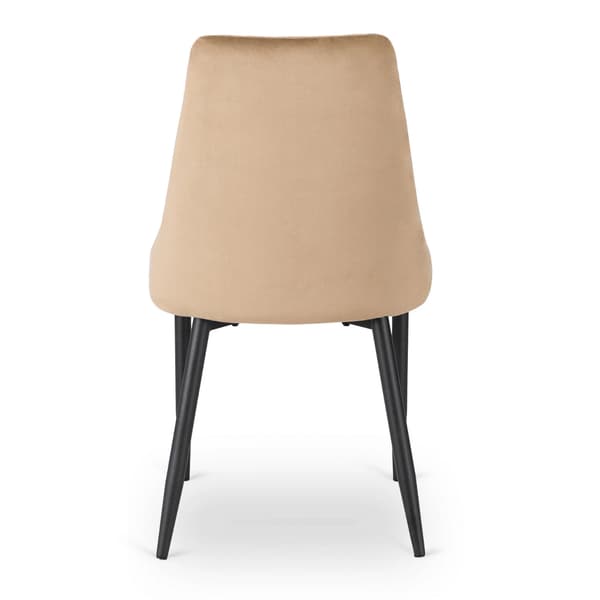 BARI Beige Velour Moderne Polstret Spisebordsstol
