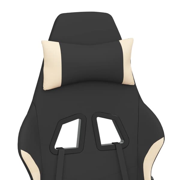 vidaXL Gamingstol med Massage, Sort og Creme, Stof