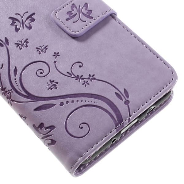 Flip-etui til Samsung Galaxy J5 2016, Butterfly, lilla