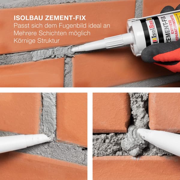 IsolBau Zement-Fix Reparations- og Forseglingsmørtel Mørkegrå 12 x 300ml