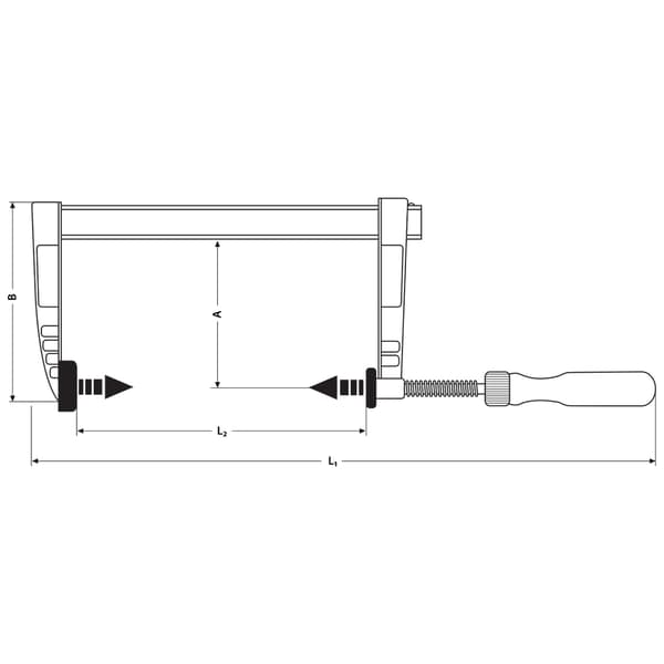 Tømrerklemme 50x250 mm 4 dele