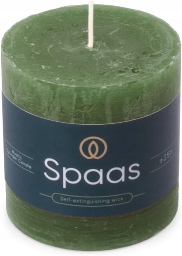 Spaas Rustikt Bloklys 70/70 mm 25 timer, Mørkegrøn, Lille