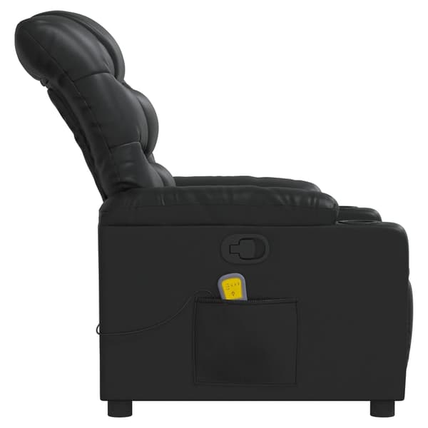 vidaXL massagestol med justerbar ryg, sort, kunstlæder