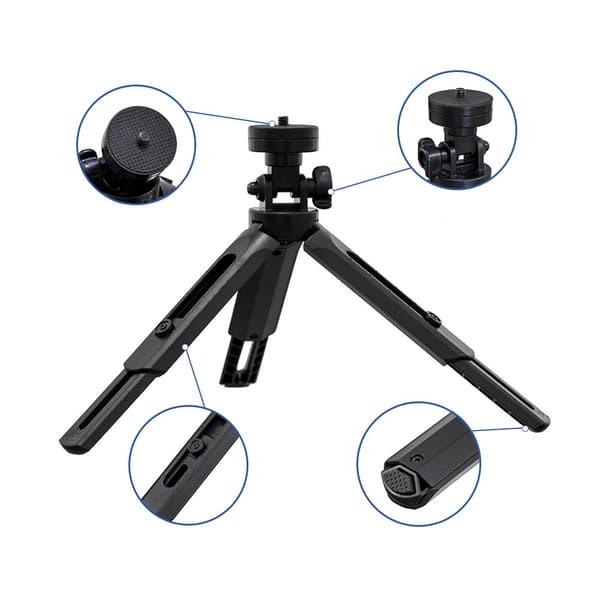 Mini stativ selfiestangholder til telefonkamera GoPro 16-21cm sort