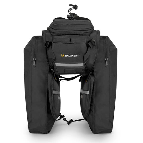 Stor cykeltaske 35l + regnslag sort