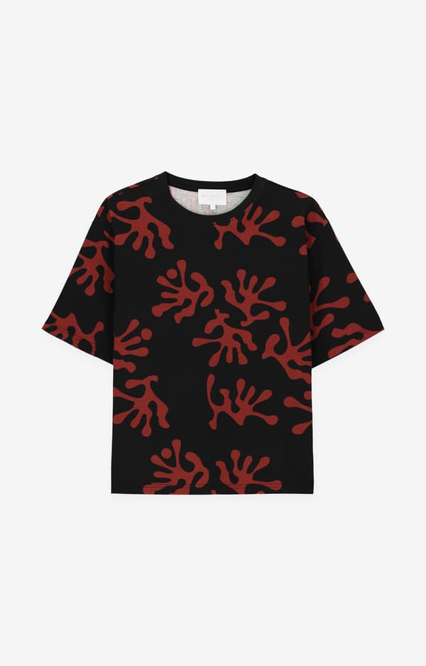 Merceriserad bomulls-T-shirt med tryck XS