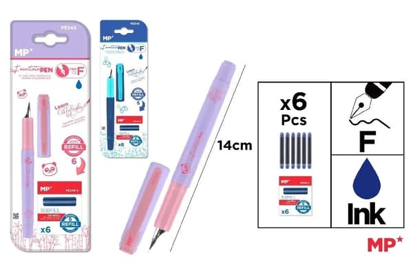 Patronpen + blå refills MIX