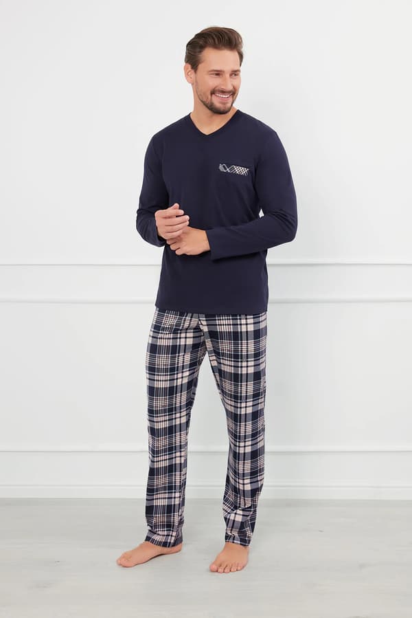 Edwin herrpyjamas med lång ärm, långbyxor XXL