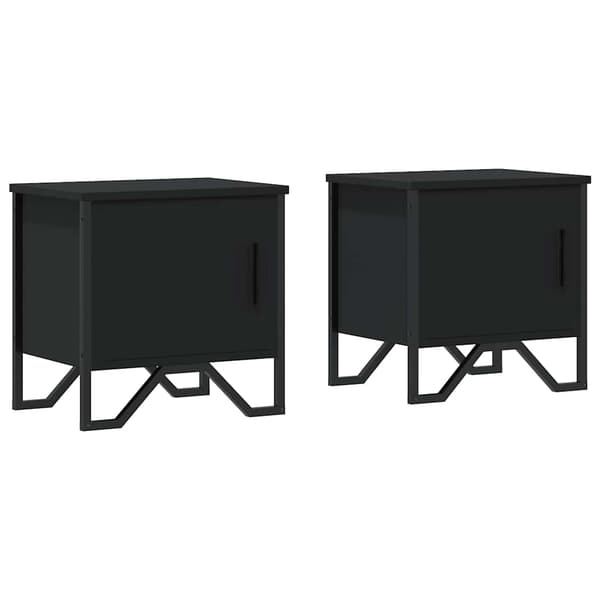 vidaXL sengeborde 2 stk. sorte 40x30x40 cm, træbaseret materiale