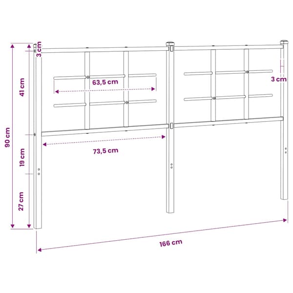 vidaXL metalsengegavl hvid 160 cm