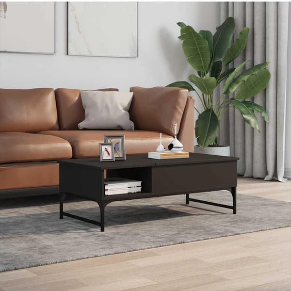 vidaXL sofabord, sort, 100x50x35 cm, træbaseret materiale