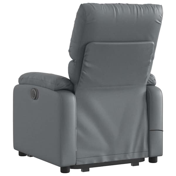 vidaXL Lyftbar massagefåtölj, grå, konstläder
