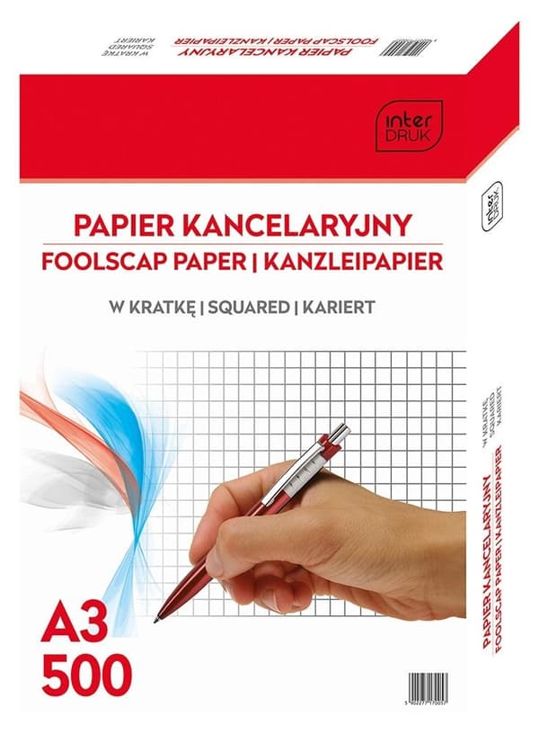 Kontorpapir A3/500K kvadreret