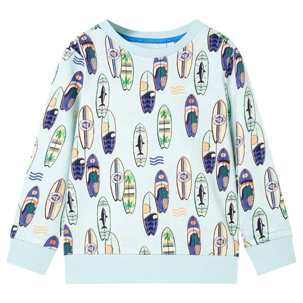 Børnesweatshirt, lyseblå melange, 128