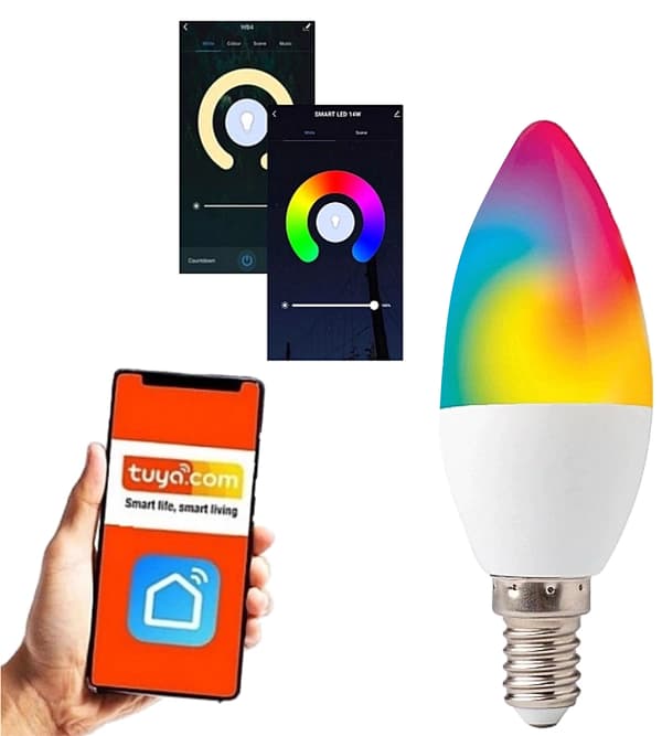 LED-kertepære E14 med gevind 6W farvedæmpbar Smart TUYA
