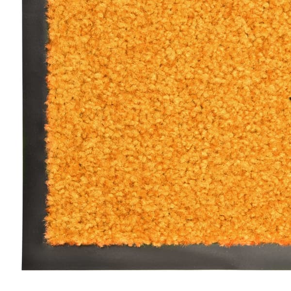 vidaXL vaskbar dørmåtte, orange, 90 x 150 cm