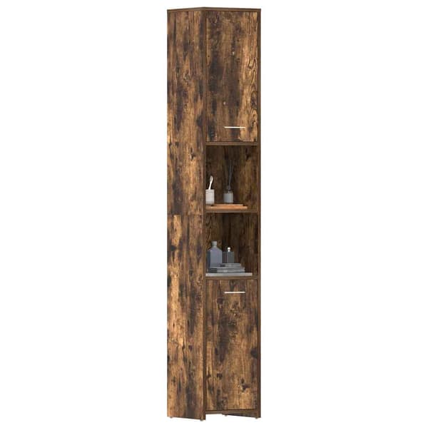 vidaXL badeværelsesskab røget eg 30x30x183,5 cm