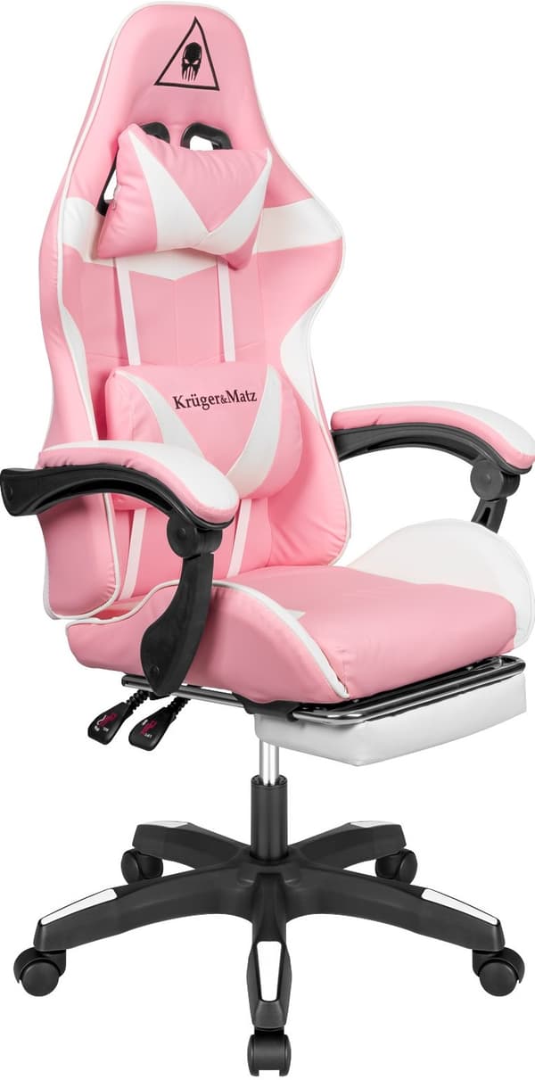 Kruger & Matz GX-150 Vit/Rosa Gamingstol