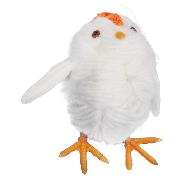 Ullkyckling figur 10 cm påskehvid
