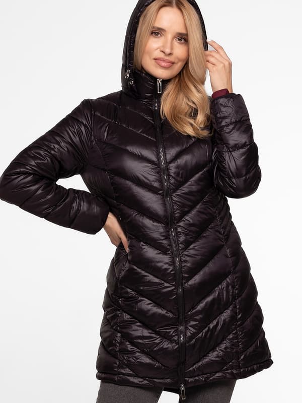 KNÄLÅNG QUILTAD JACKET FÖR DAMMER, ÖVERGÅNGSJACKA