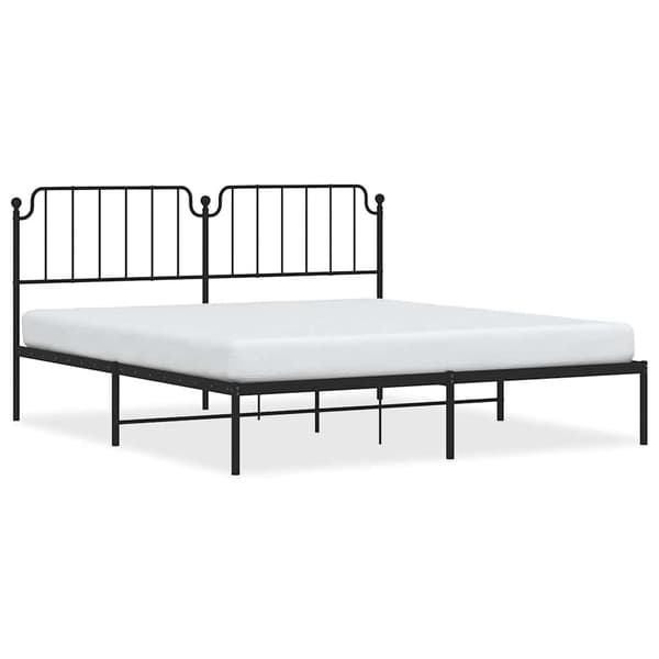 vidaXL metalsengestel med hovedgærde sort 183x213 cm