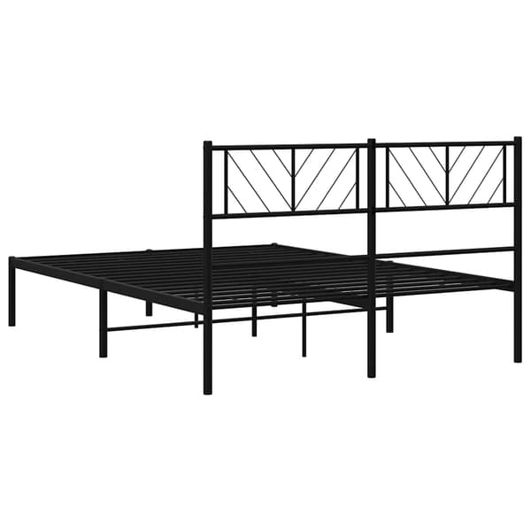 vidaXL metalsengestel med hovedgærde sort 135x190 cm