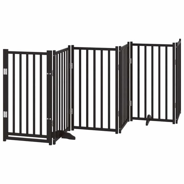 vidaXL foldbar hundegitter med dør 15 paneler sort 750 cm