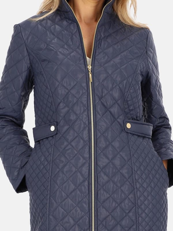 ELEGANT QUILTET DAME-OVERGANGSFRAKKE