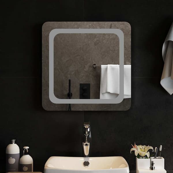 vidaXL Badrumsspegel med LED, 50x50 cm