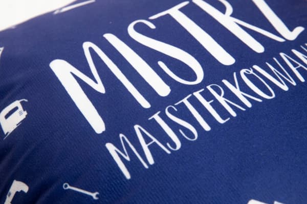 DIY Master-kudde som morfarsdagspresent 40x40 MORAJ MARINBLÅ