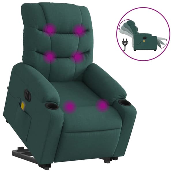 vidaXL Elektrisk lyftande massagefåtölj grön