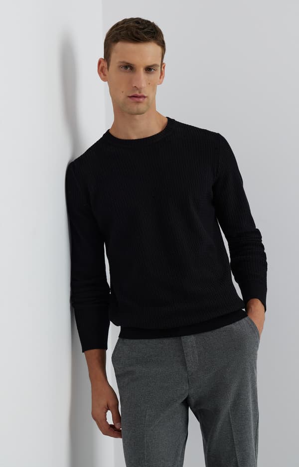 Mikromønstret sweater M