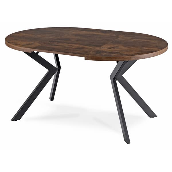 Rundt udtræksbord LUKAS 100-250 cm rustikt egetræ moderne loft