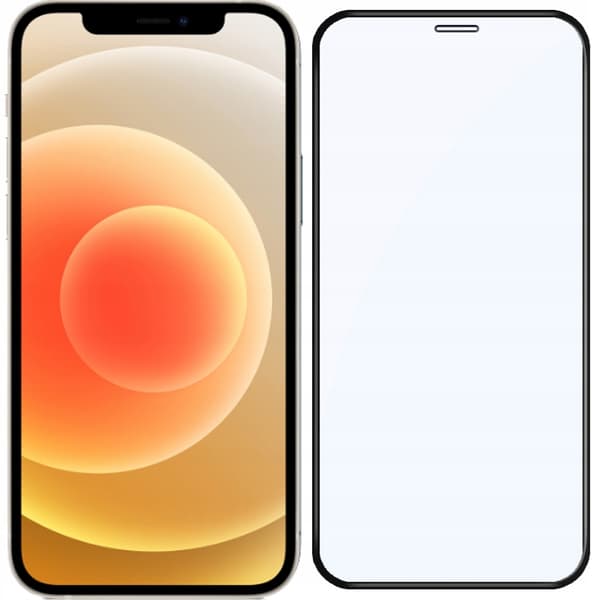 2x Härdat glas för iPhone 12/12 Pro med helskärmstäckning, 5D-glas