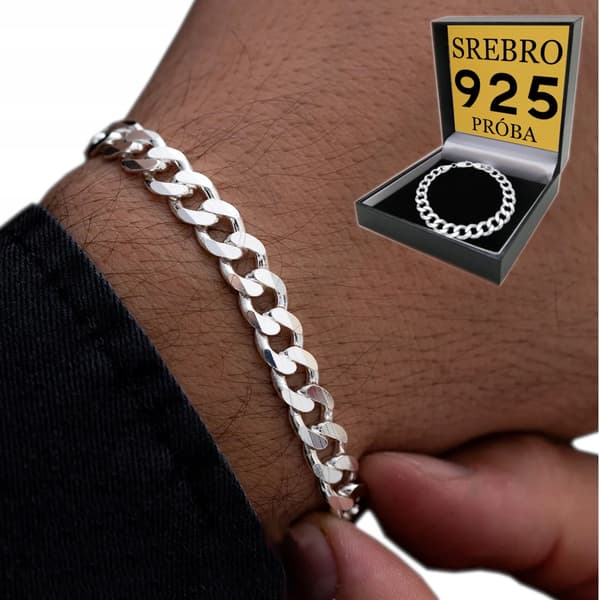 Sølv herrearmbånd 925 SØLV Diamant 6mm Gave