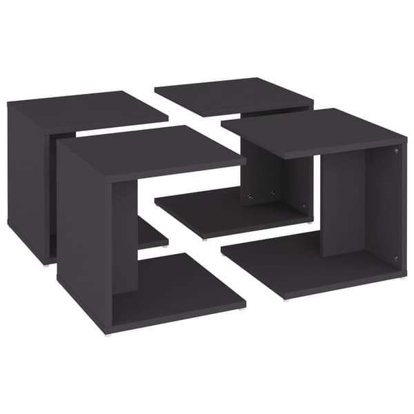 vidaXL Soffbord, set om 4, grå, 33x33x33 cm