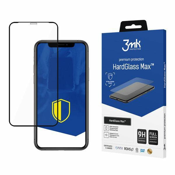 3MK HardGlass Max Hærdet Glas til iPhone Xs Max, Sort Ramme