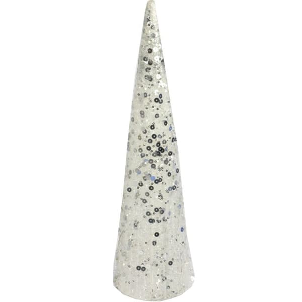 HVID SISAL JULETRÆSKOGLE 40 CM - JULEPYNT