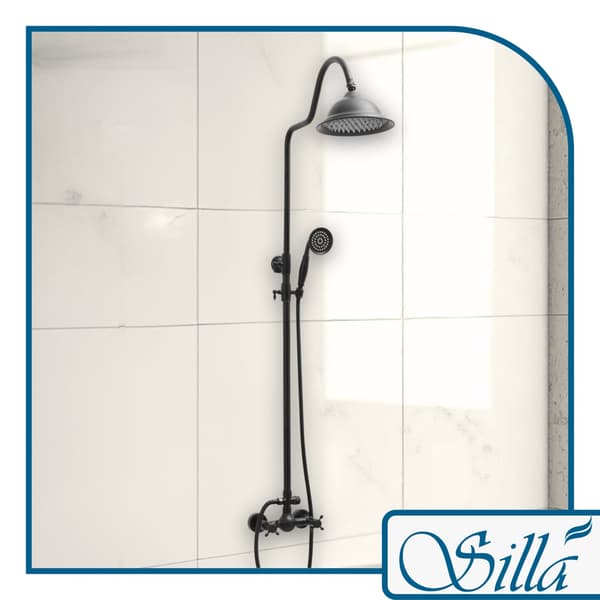 DUSCHSET S-1158B RETRO SVART