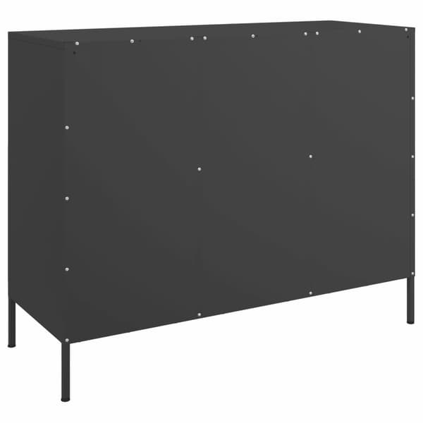 vidaXL skab, sort, 100,5x39x79 cm, stål