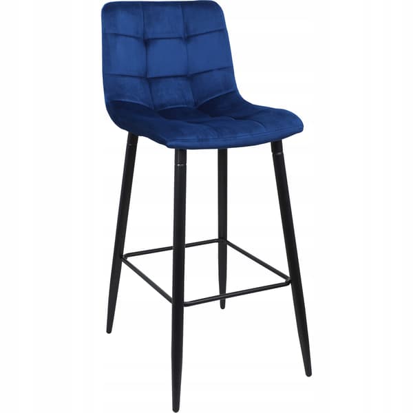 Barstol, blå sammetspall, STELLA