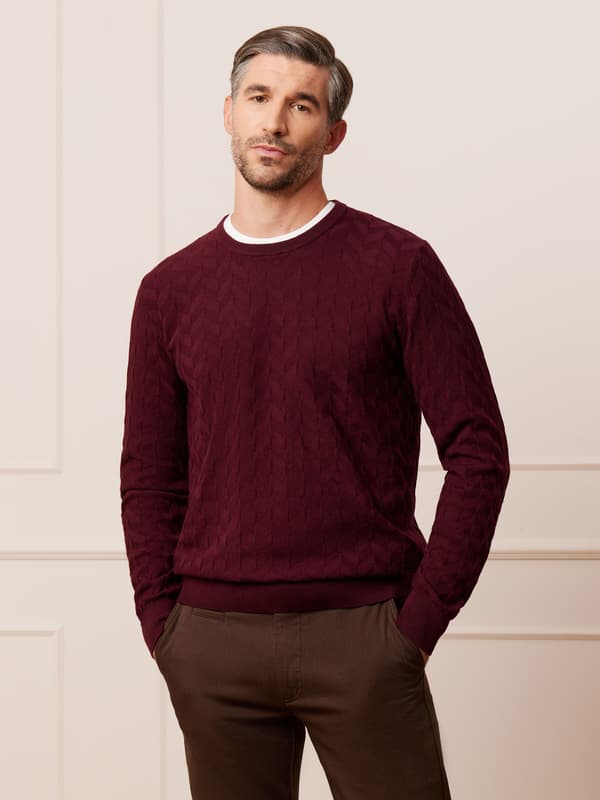 JOSHUA BURGUNDY SWEATER L