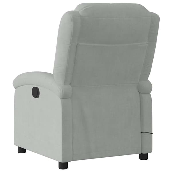 vidaXL Elektrisk massagefåtölj ljusgrå sammet