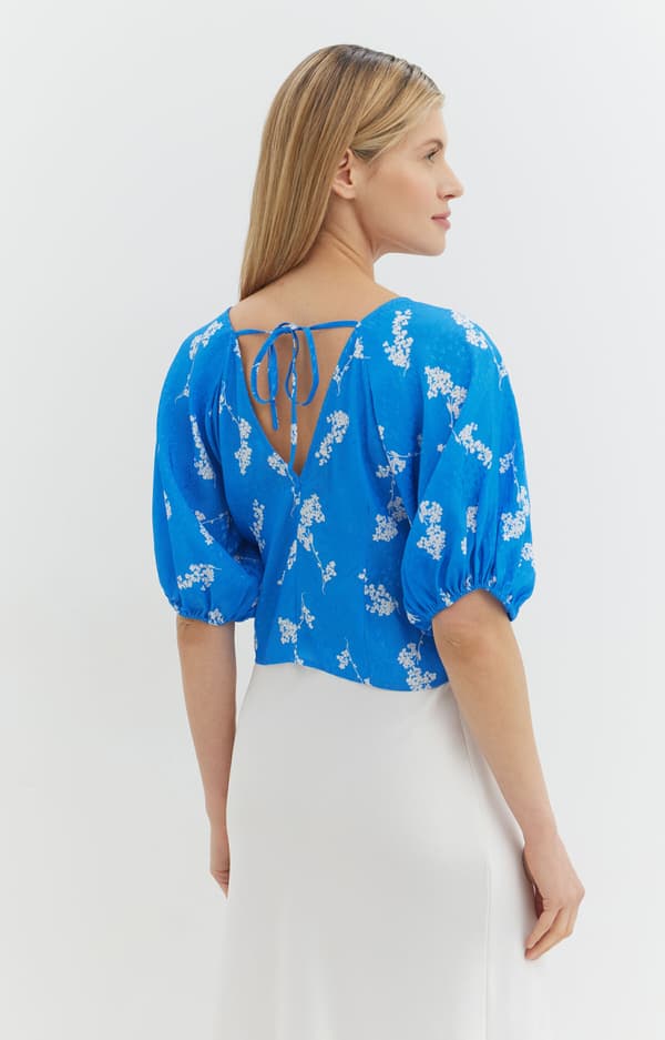 Jacquardblus med tryck 40