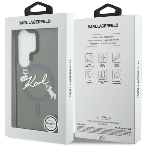 Karl Lagerfeld IML KC Script MagSafe-etui til Samsung Galaxy S26 Ultra, sort