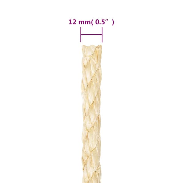 vidaXL-rep, 100 % sisal, 12 mm, 25 m