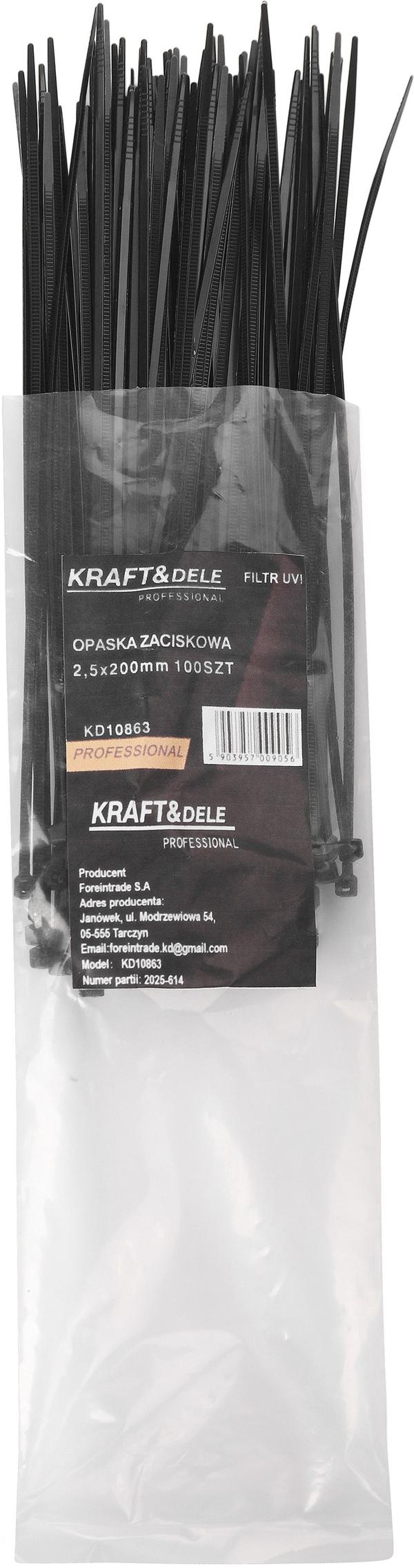 Nylonkabelband 2,5x200 mm 100 st KD10863