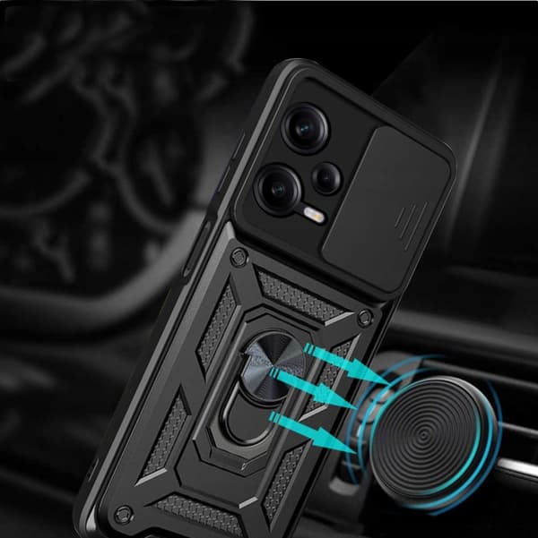 Etui til Xiaomi Redmi Note 12 5G DEFENDER SLIDE ARMOR BACK + GLAS