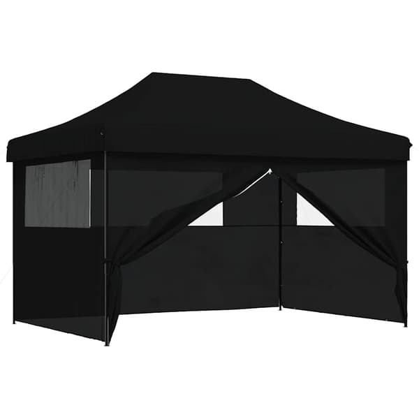 vidaXL 4-vægs pop-up festtelt sort