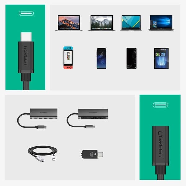USB-C 3.1 Jatkokaapeli 0,5 m Musta